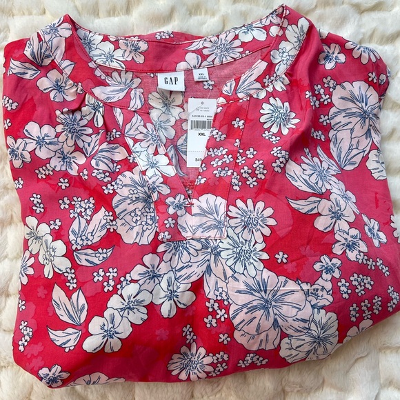 GAP Women’s Tie Waist Dress In Rayon Coral Floral Print XXL - Picture 12 of 12